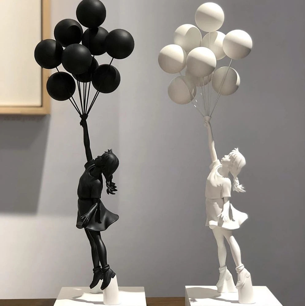 58cm Banksy Banksy Flying Balloons Girl Sculpture