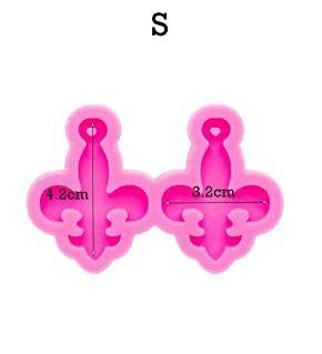 Shiny Small Fleur de lis Earring Mold - Fleur de lis Earring Silicone Mold - Resin Mold