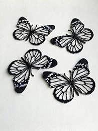 Moks111(p) set of 4 pieces white butterfly Patch