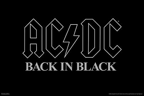 Buyartforless AC/DC Back in Black 36x24 Music Art Print Poster ACDC