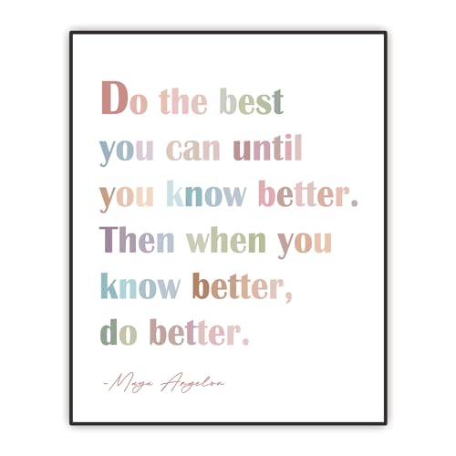 Motivational Wall Decor - Maya Angelou Quote Office Wall Art - Encouragement Gift - Inspirational Poster for School Classroom Bedroom UNFRAMED Print (8X10 INCH)
