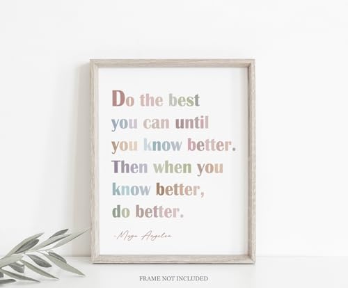 Motivational Wall Decor - Maya Angelou Quote Office Wall Art - Encouragement Gift - Inspirational Poster for School Classroom Bedroom UNFRAMED Print (8X10 INCH)