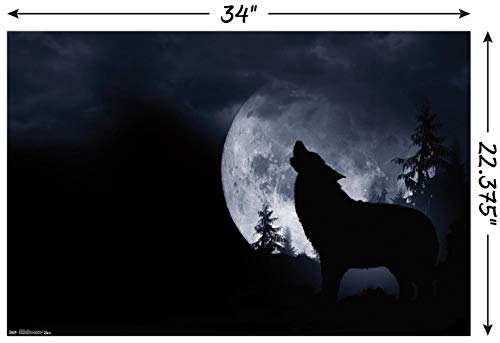 Trends International Wolf - Howl Wall Poster, 22.375" x 34", Unframed Version