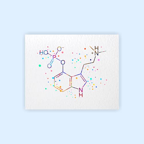 Dignovel Studios 8X10 Unframed Psilocybin Molecule Chemistry Magic Mushroom Nerd Science Biology Medical Art Watercolor Art Print Poster Wall Art Nursery Kids Office Home Decor DN593