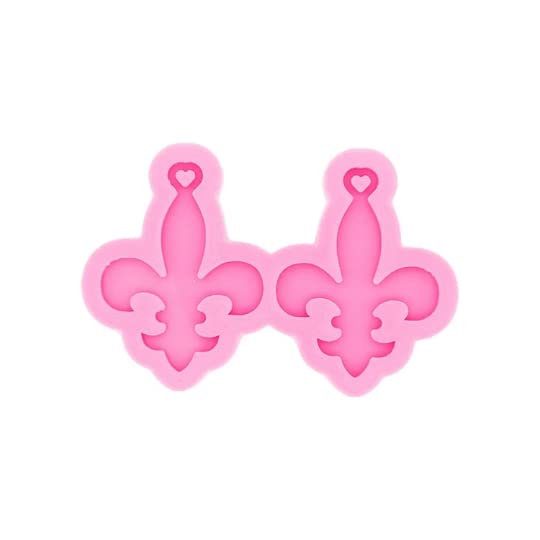 Shiny Small Fleur de lis Earring Mold - Fleur de lis Earring Silicone Mold - Resin Mold