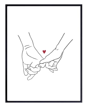 ShopHaven Pinky Promise Print, Pinky Swear Art, Hands Line Drawing, Line Art Poster, Line Drawing Hands, Holding Hands Line Art, Minimalist Line Art, 11x14 Print