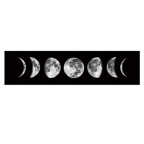 Zunniu Moon Phase Wall Art Painting, Black and White Moon Canvas Print Poster Wall Art Decoration for Bedroom Living room (Black unframed)