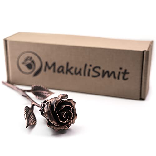 Handcrafted Metal Rose (Copper Stained) - Romantic Anniversary Flower