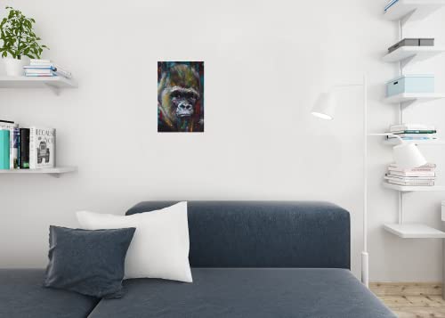 Albert Gorilla Painting by Stephen Fishwick Art Pictures Of Gorillas Poster Primate Poster Gorilla Picture Paintings For Living Room Decor Nature Art Print Cool Wall Decor Art Print Poster 12x18