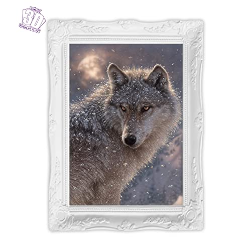 3D LiveLife Lenticular Wall Art Prints - Lone Wolf from Deluxebase. Unframed 3D Animal Poster. Perfect wall decor. Original artwork licensed from renowned artist, Collin Bogle