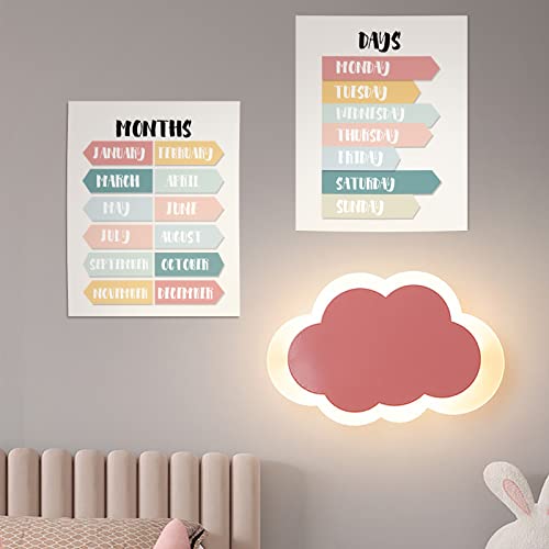 ARPEOTCY Rainbow Kids Playroom Wall Decor, Nursery Boho Wall Art Posters, Educational Wall Art Prints for Kids Room Wall Decor, Set of 6, 8x10in, Unframed