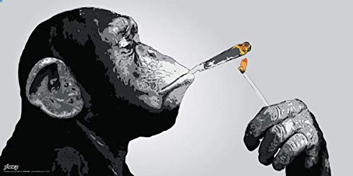 Culturenik Steez Monkey Smoking a Joint Decorative Music Urban Graffiti Art Print (Unframed 12x24 Poster)
