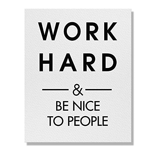 Wayfare Art Work Hard and Be Nice to People Canvas Prints Artwork Wall Art Poster for Home Office Living Room Decorations 8 x 10 inch