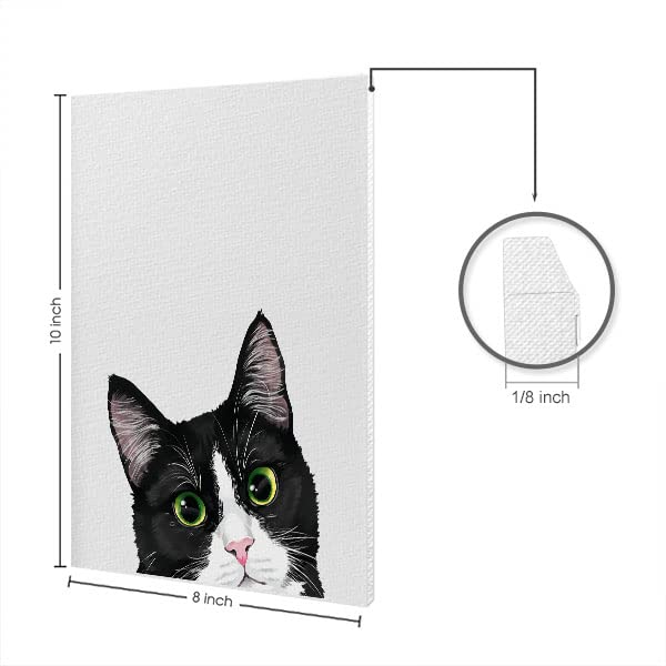 WIRESTER Black White Tuxedo Cat Canvas Prints Artwork Wall Art Poster for Home Office Living Room Decorations 8 x 10 inch