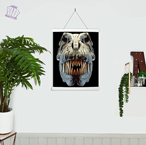 3D LiveLife Lenticular Wall Art Prints - T-Rex Skull from Deluxebase. Unframed 3D Dinosaur Poster. Perfect wall decor. Original artwork licensed from renowned artist, David Penfound