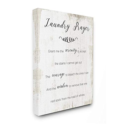 Stupell Industries Family Laundry Room Prayer Faith Inspired Humor Wall Art, 16 x 20, Off- White