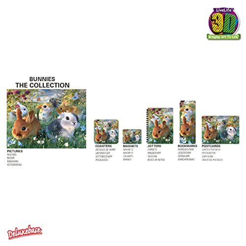 3D LiveLife Lenticular Wall Art Prints - Bunnies from Deluxebase. Unframed 3D Bunny Rabbit Poster. Perfect wall decor. Original artwork licensed from renowned artist, David Penfound