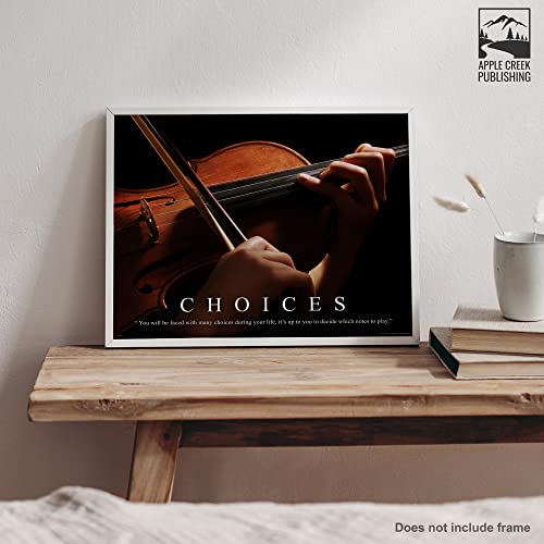 Music Instruments Motivational Poster Art Print 11x14 Violin Jazz Band Teacher Lessons Sheet Music Wall Decor Pictures