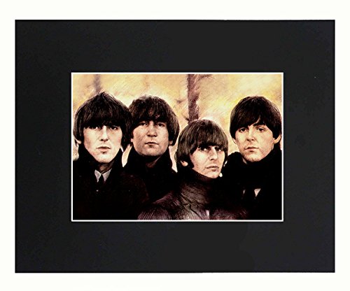 XQArtStudio The Beatles Band 8x10 Black Matted Art Artworks Print Paintings Printed Picture Photograph Poster Gift Wall Decor Display