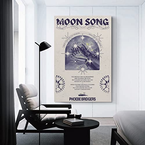 OGMAY Phoebe Bridgers Poster Moon Song Album Music Poster Canvas Art Poster BWU Modern Family Bedroom Decor Posters 12x18inch(30x45cm)