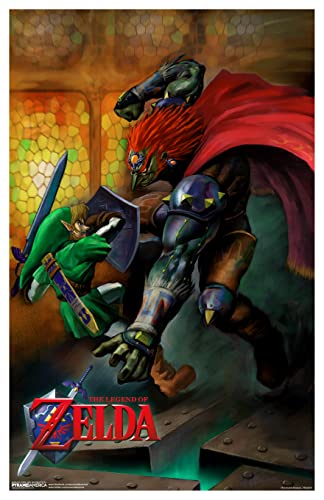 Pyramid America Zelda Poster - Zelda Link vs. Ganondorf - 11x17 Poster Print - 11 x 17 Wall Art, Ideal for Home Decor, Room Decor, Gaming Room Decor & Living Room Decor