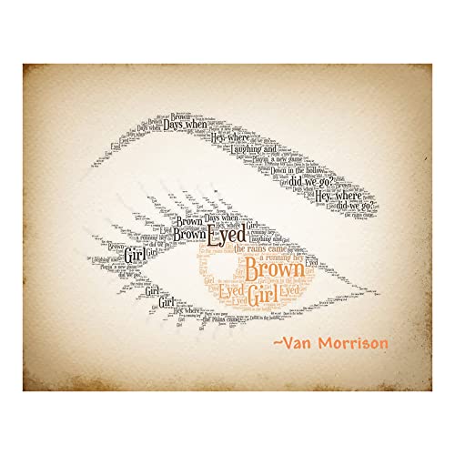 Van Morrison-"Brown Eyed Girl Music Lyric Wall Art Print, This Ready to Frame Vintage Rock Band Wall Art Poster Print is Good For Home, Office, Bar, Studio, And Man Cave Room Decor, Unframed - 8x10"
