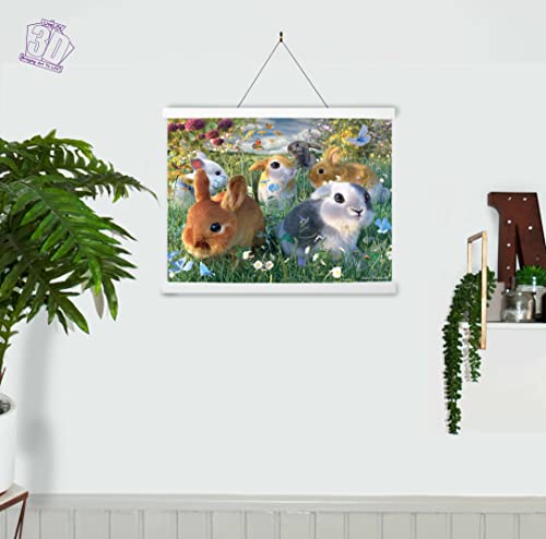 3D LiveLife Lenticular Wall Art Prints - Bunnies from Deluxebase. Unframed 3D Bunny Rabbit Poster. Perfect wall decor. Original artwork licensed from renowned artist, David Penfound