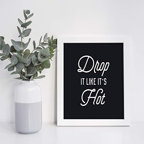 Brooke & Vine Funny Bathroom Decor Hip Hop 80’s 90’s Music Old School Rap Posters Wall Art Prints (UNFRAMED 8 x 10 Set of 4) Black and White Restroom Powder Room Wash Laundry Room Wall Decor Signs -