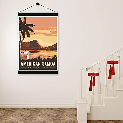 Posters Wall Art Print Decor Painting Gift National Parks of The USA Home Decoration Stickers 12X18 inch (American Samoa National Park)