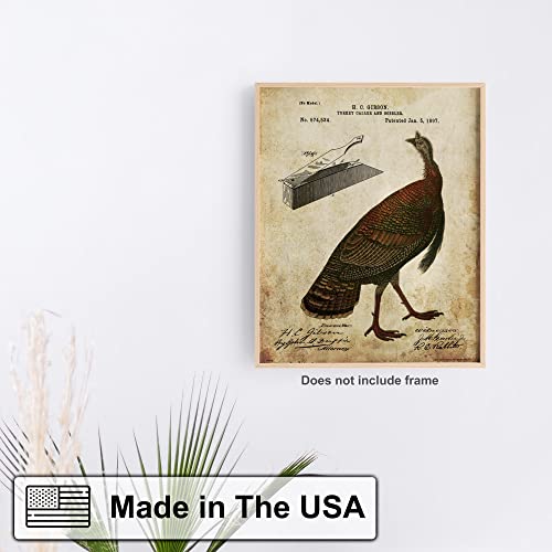Apple Creek Turkey Hunting Box Call Patent Poster Art Print Reproduction 11x14 Wall Decor Pictures