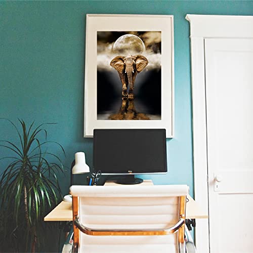 Elephant Canvas Print Wall Art,15.7 x 23.6 Unframed African Elephant Wall Art Painting,Black and Gold Poster Modern Art Decor Poster for Kids Bedroom Living Room Bathroom Home Office Decorations