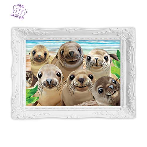 3D LiveLife Lenticular Wall Art Prints - Sea Lion Snap from Deluxebase. Unframed 3D Ocean Poster. Perfect wall decor. Original artwork licensed from renowned artist, Michael Searle