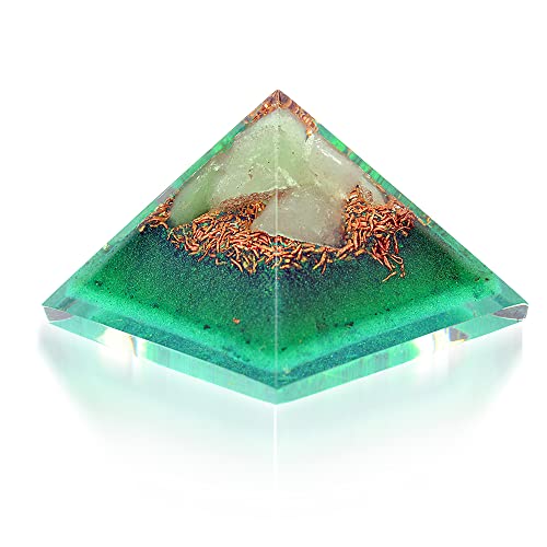 Orgonite Crystals Mental Wellness, Good Luck, Prosperity Set: Portable Mini Pyramids of Maligano Jasper, Green Aventurine, Bronzite, Blue Calcite for self-Esteem, Abundance & Positivity