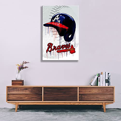 Atlanta City Baseball Poster Print Canvas Wall Art Decor for Living Room Large Picture Wall Art Christmas Gifts To Fans NOUCAN (12x18inch-Unframe,A)