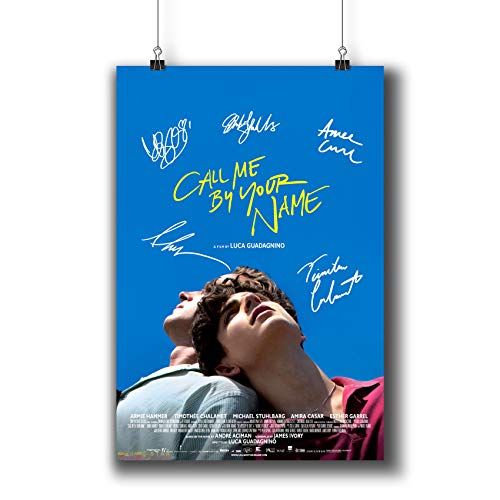 Pentagonwork Call me by Your Name Casts Signed Reprint Movie Poster 8.3x11.7 A4 Prints w/Stickers 2017 Film, Timothée Chalamet Armie Hammer Autographed, 1222-001