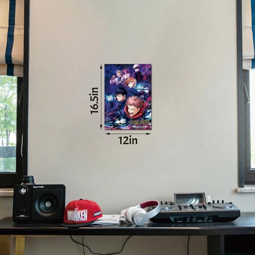 KAIWALK Jujutsu Kaisen Poster Anime Characters Print on Canvas Painting Wall Art for Living Room Decor Boy Gift (Unframed, Q-Jujutsu Kaisen 3-1pcs)