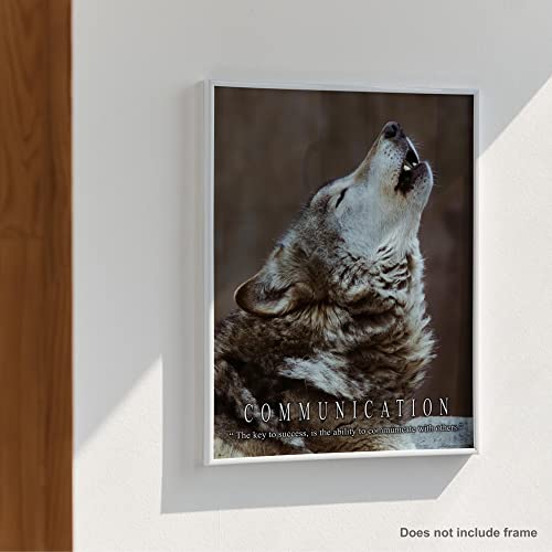 Gray Timber Wolf Motivational Poster Art Print 11x14 WWF Wildlife Sculpture Gift Class Room Wall Decor Pictures