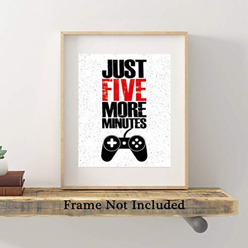 HPNIUB Funny Game Art Print Inspirational Words Quote Poster Set of 4 (10 ”X8 ”Canvas Gaming Wall Art for Kids Boy Bedroom Playroom Home Decor,No Frame…