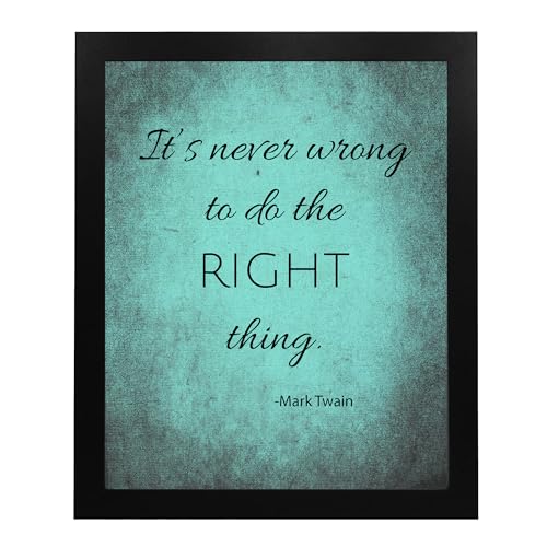 It's Never Wrong To Do The Right Thing Home Decor - Motivational Quotes Wall Art - Distressed Typographic Inspirational Wall Art Poster Print for Living Room, Office, Church Decor. Unframed - 10 x 8