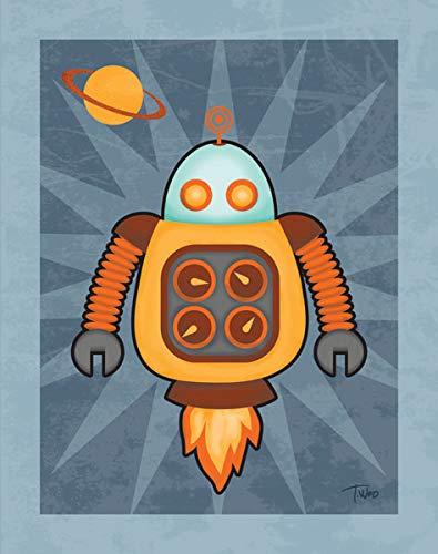 Adorable Robot Poster Set; Kids Room Decor; Four 11 x 14 Poster Prints