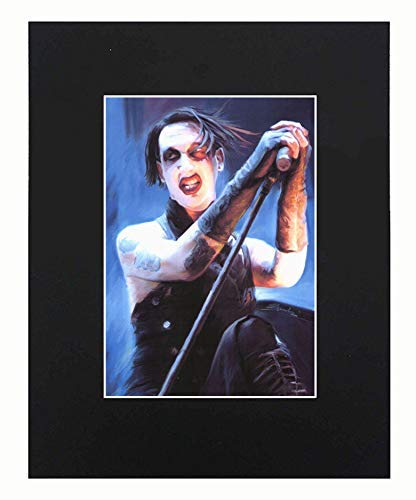 XQArtStudio Marilyn Manson Portrait Art Print Picture Photograph Mini Poster Gift Wall Decor Display with Matted 8x10