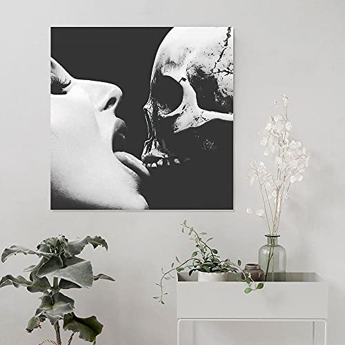 WSZGR lick skull Lick Macabre art, eternal love Wall Art Picture Print Modern Family bedroom Decor Posters 12x12inch(30x30cm)