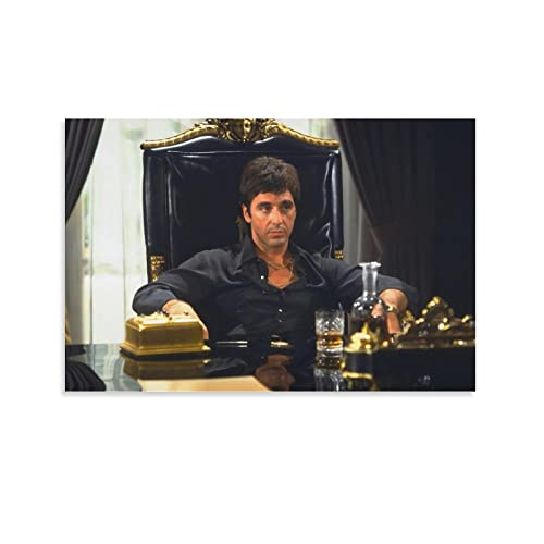 Scarface Classic Movie Vintage Poster Decorative Aesthetic Painting Canvas Wall Posters and Art Picture Print Modern Family Bedroom Decor Posters 08x12inch(20x30cm)