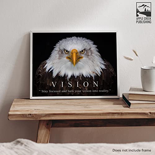 Apple Creek Bald Eagle Wildlife Motivational Poster Art Print 11x14 Vision School Classroom Wall Decor Pictures