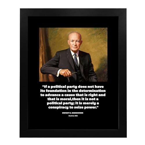 Dwight D. Eisenhower Quote - Patriotic Wall Art Poster, This Motivational Wall Decor Is An Ideal Inspirational Art For Home Decor, Bedroom Decor, Man Cave Room Decor, or 4th Of July, Unframed - 8x10