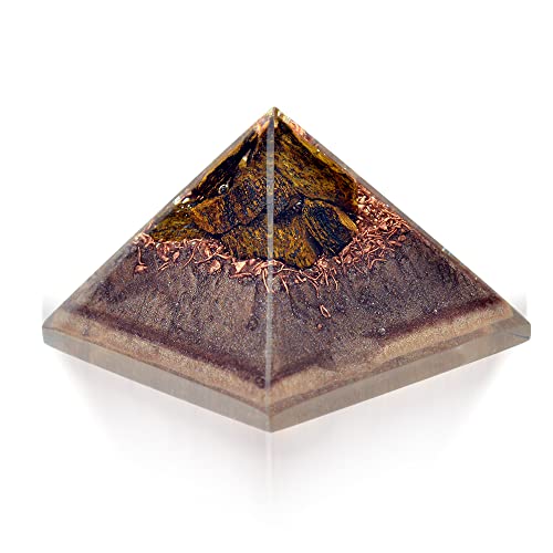 Orgonite Crystals Mental Wellness, Good Luck, Prosperity Set: Portable Mini Pyramids of Maligano Jasper, Green Aventurine, Bronzite, Blue Calcite for self-Esteem, Abundance & Positivity