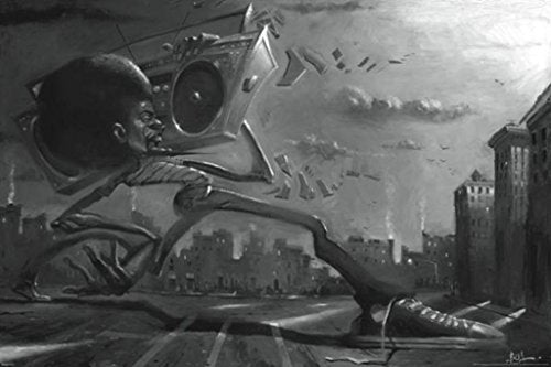 Pyramid America Justin Bua Boom Box Cool Wall Decor Art Print Poster 36x24