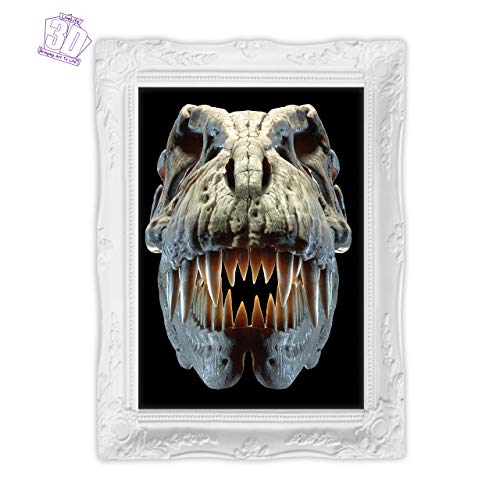 3D LiveLife Lenticular Wall Art Prints - T-Rex Skull from Deluxebase. Unframed 3D Dinosaur Poster. Perfect wall decor. Original artwork licensed from renowned artist, David Penfound