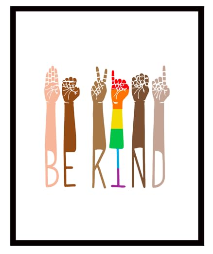 Diversity Poster, Equality Classroom Art, Racial Justice Motivational Inspirational Poster, 8x10 Wall Art Print, Equal Rights Art, Rainbow Art, Office Dorm Decor, Desk Decoration (Unframed)