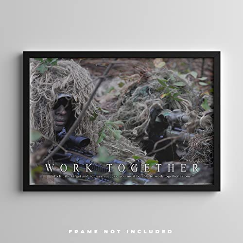 Military Motivational Poster Art Print 11x14 US Army Marines Infantry Soldier Sniper Tanks